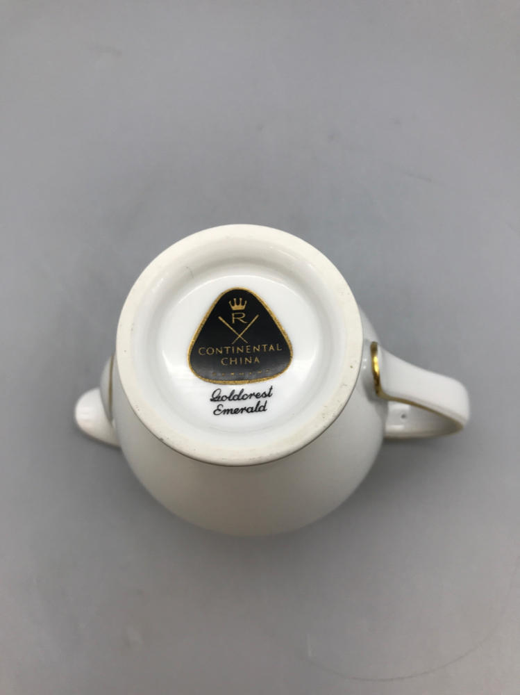 Rosenthal Continental Goldcrest Emerald Creamer - Bone China Made in Germany