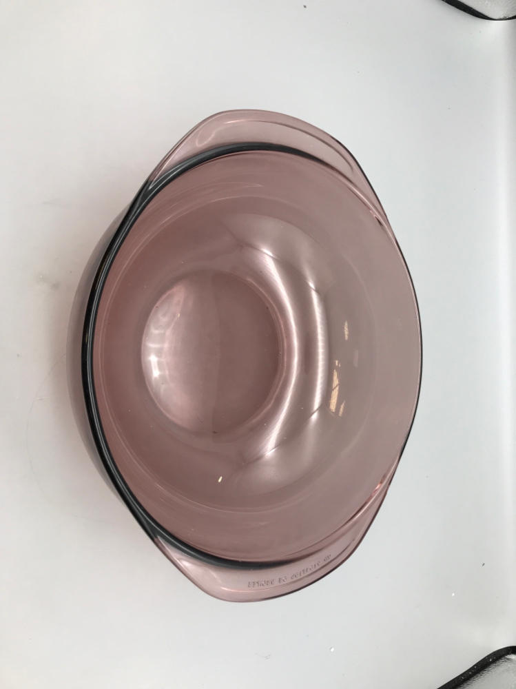 Vintage Cranberry Pyrex 024 2L Bowl with Handles and Lid Casserole Dish