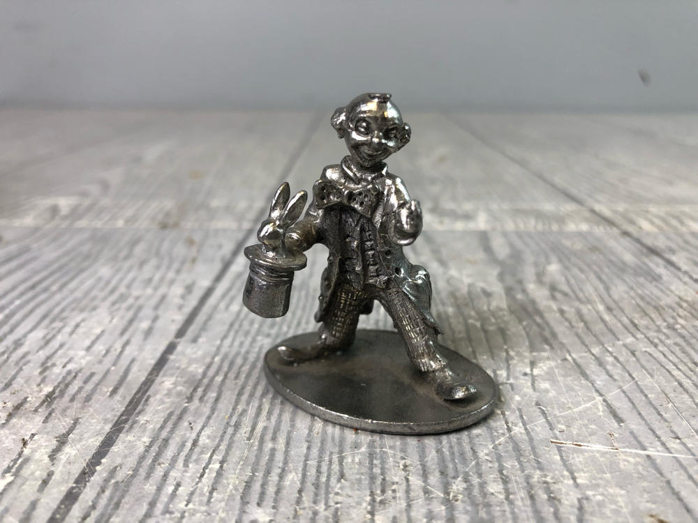 Vintage Metal Clown Figurines Mini Detailed Circus Sculptures