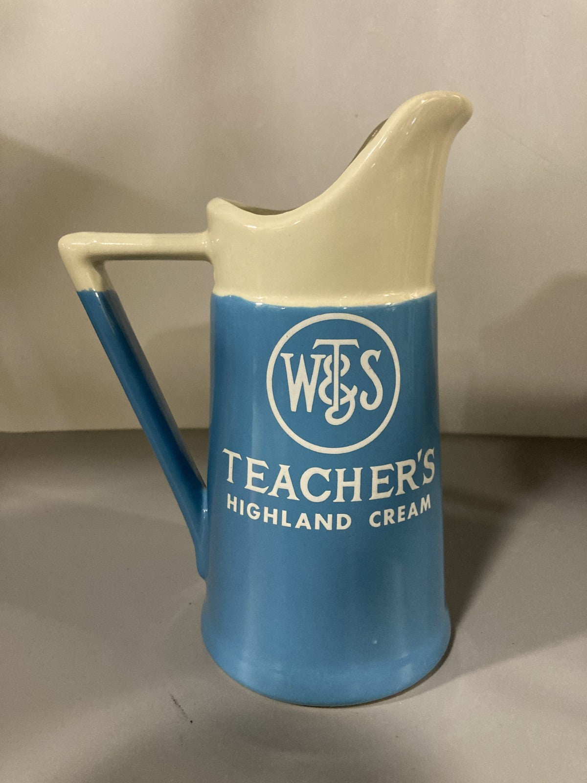 Vintage Collectible Ceramic Liquor Jug/Pitcher WT&S Teacher's Highland Cream 