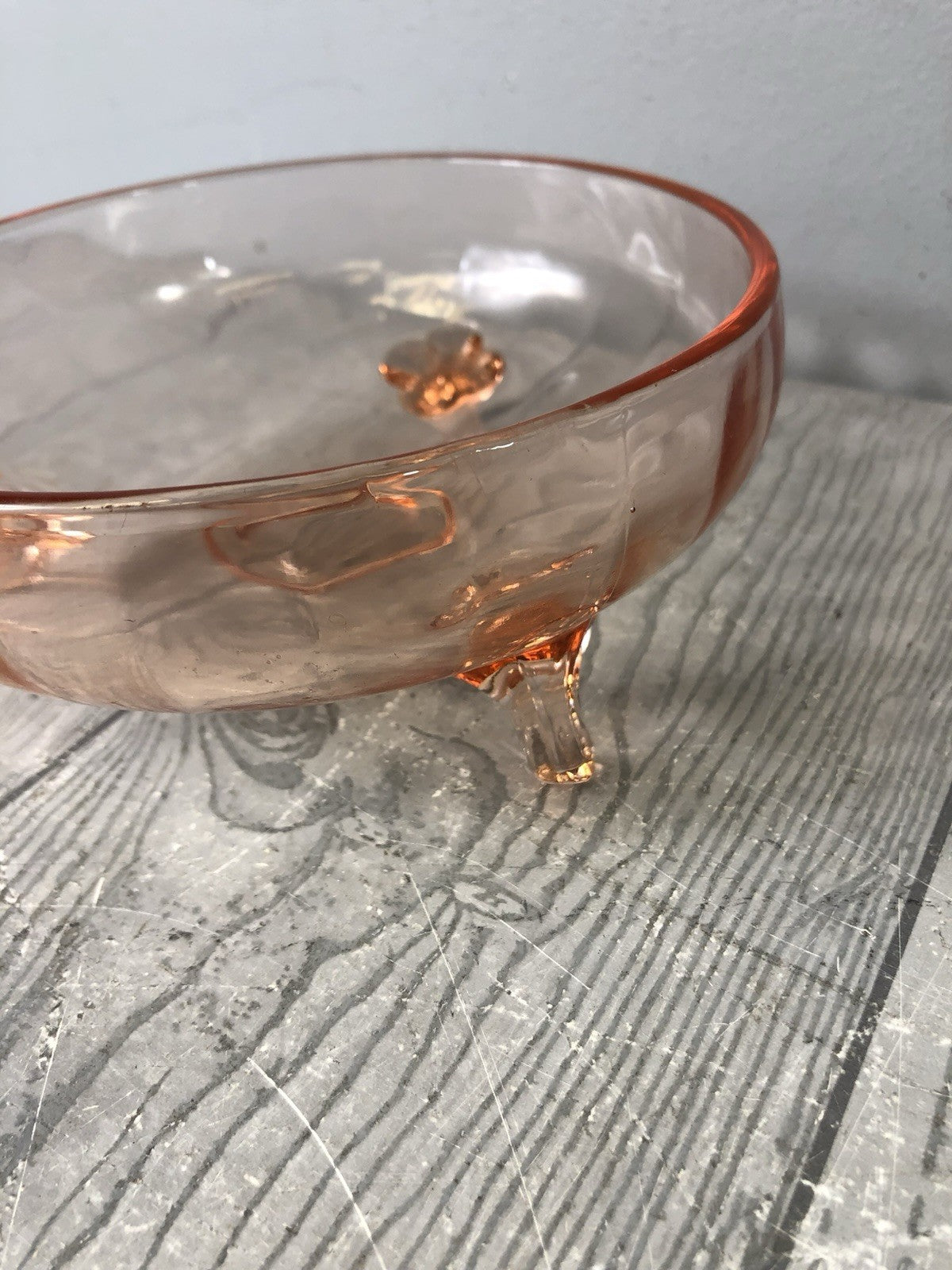Light Pink Decorative Trinket Bowl for Home Decor - Floral Designs - W/ Lid