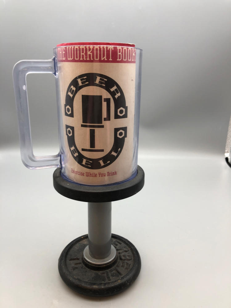 Vintage Beerbell Beer Mug Exercise While You Drink 1980s Curl Barbell - Beerbell