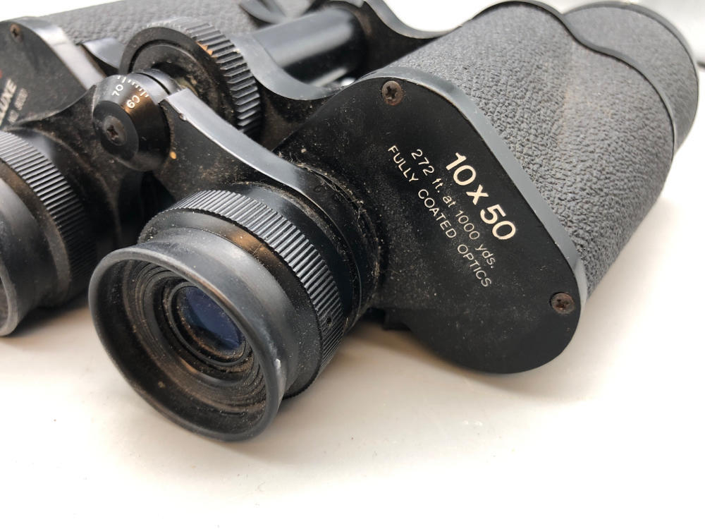 Vintage Ansco Deluxe Binoculars 10x50 Model 9030- Fully Coated Optics