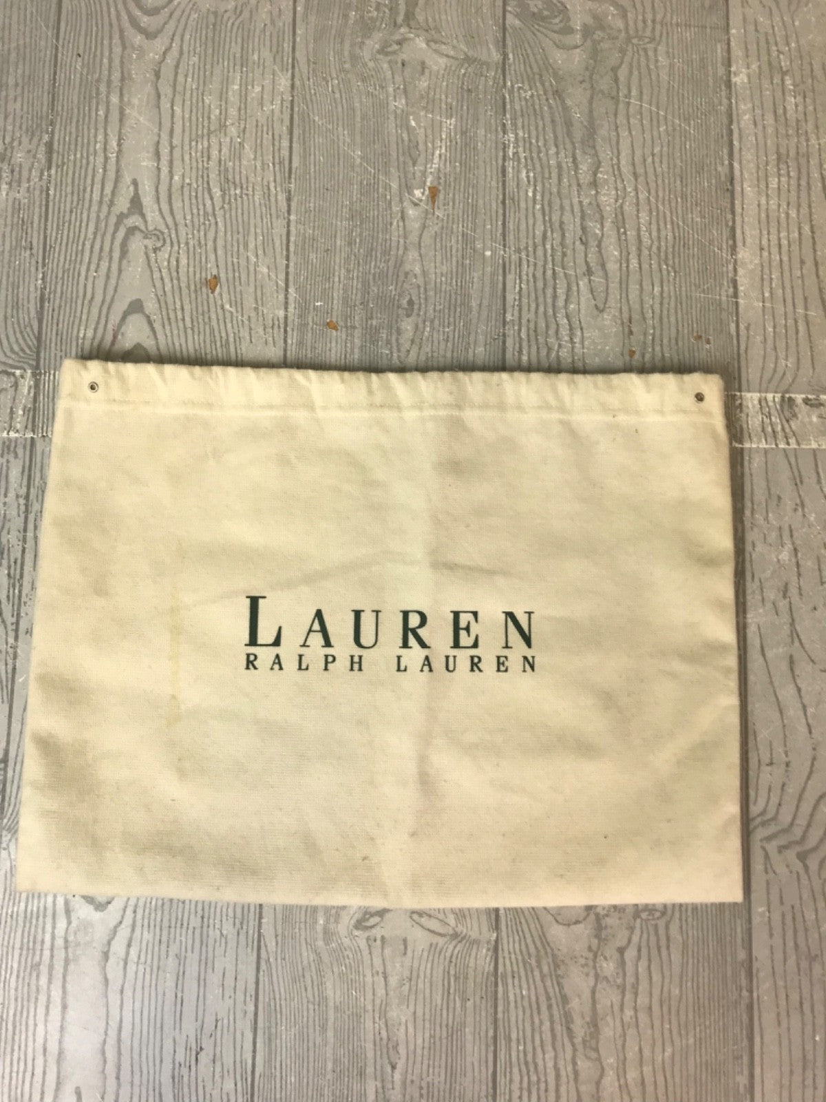 Beige Ralph Lauren Drawstring Dust Bag - 14.5" x 11"