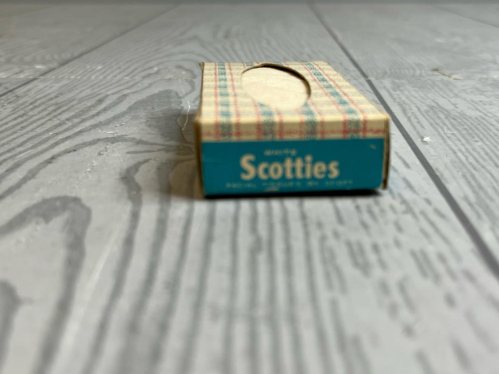 Vintage 1950s Funnel Box of Scotties Tissues Pretend Doll Size Play Set