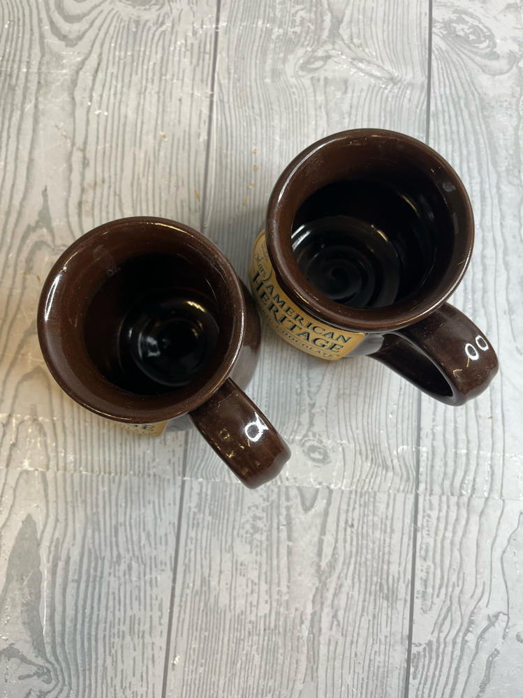 Set of TWO of Mars Historic Chocolate American Heritage Mugs Deneen Art Pottery