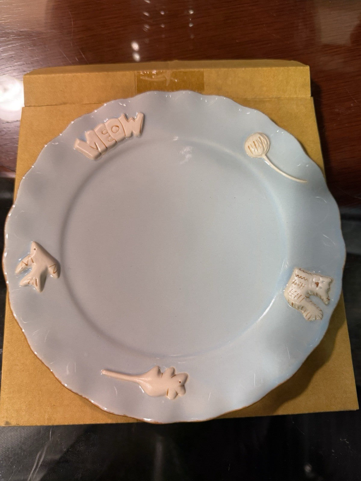 Cat Whisker Plate in Sky Blue by Carmel Ceramica
