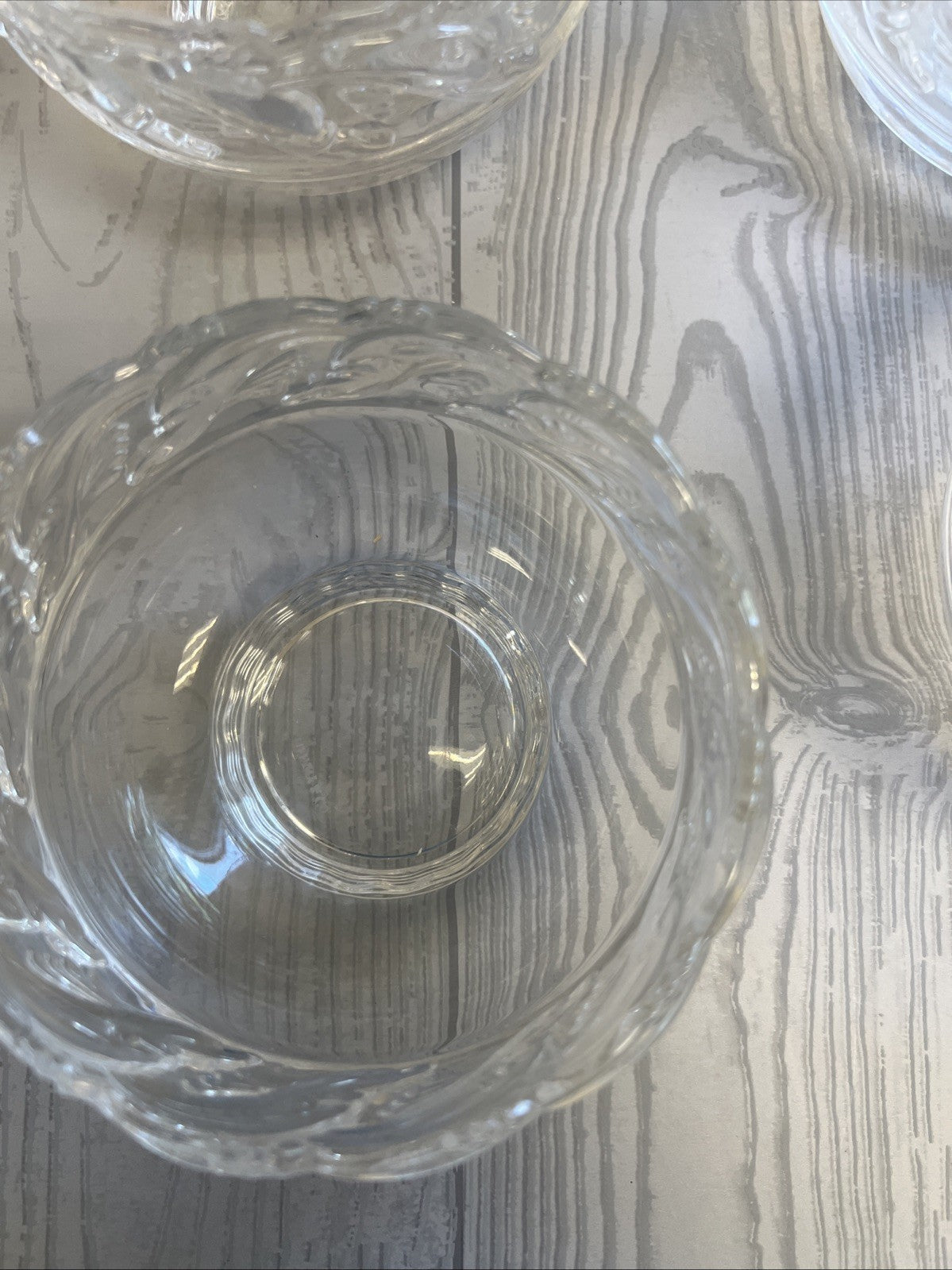 Tiffany & Co. Crystal Bowls Dolphin Ocean Waves Set of 1 8" and 6 5"