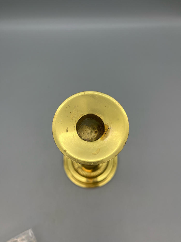 Solid Brass Stiffel Candlestick Detailed Fluted Design on Stem Made In India