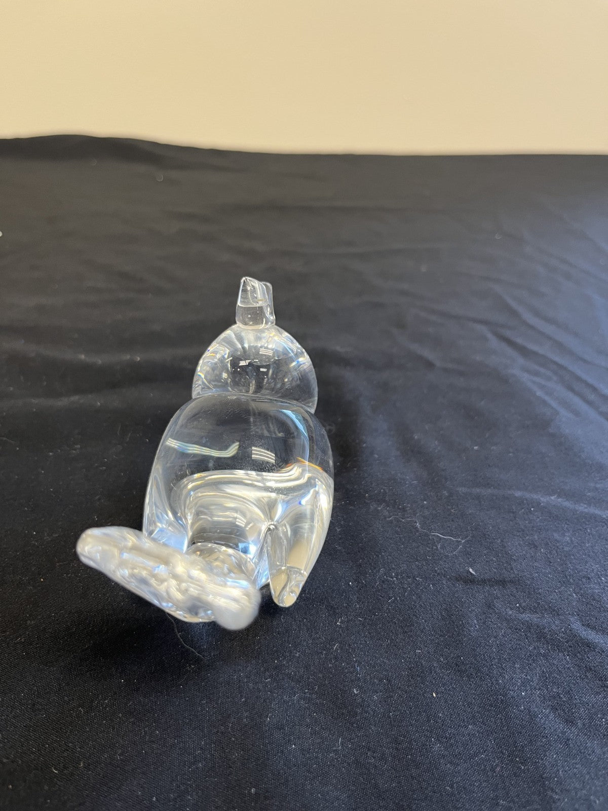 Vintage Steuben Stamped Crystal Song Bird Paperweight Glass Clear Figurine 