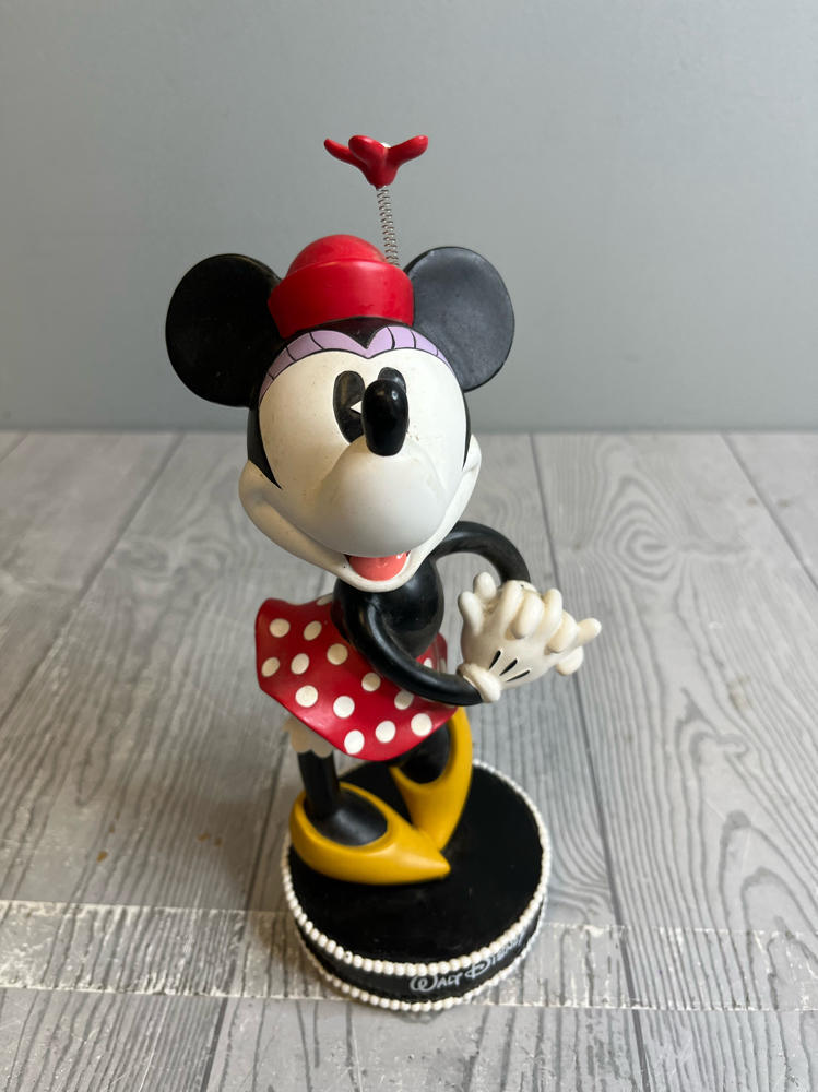 Vintage Minnie Mouse Bobblehead Figurine Walt Disney World Stamped Disney World