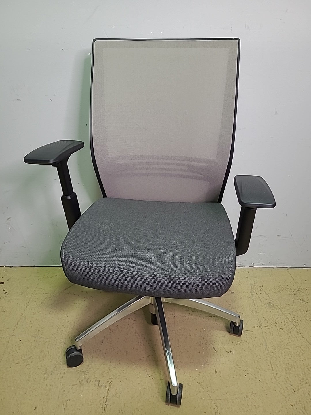 Light and Dark Grey Steelcase Amplify Mesh High Back Task Rolling Office Chair