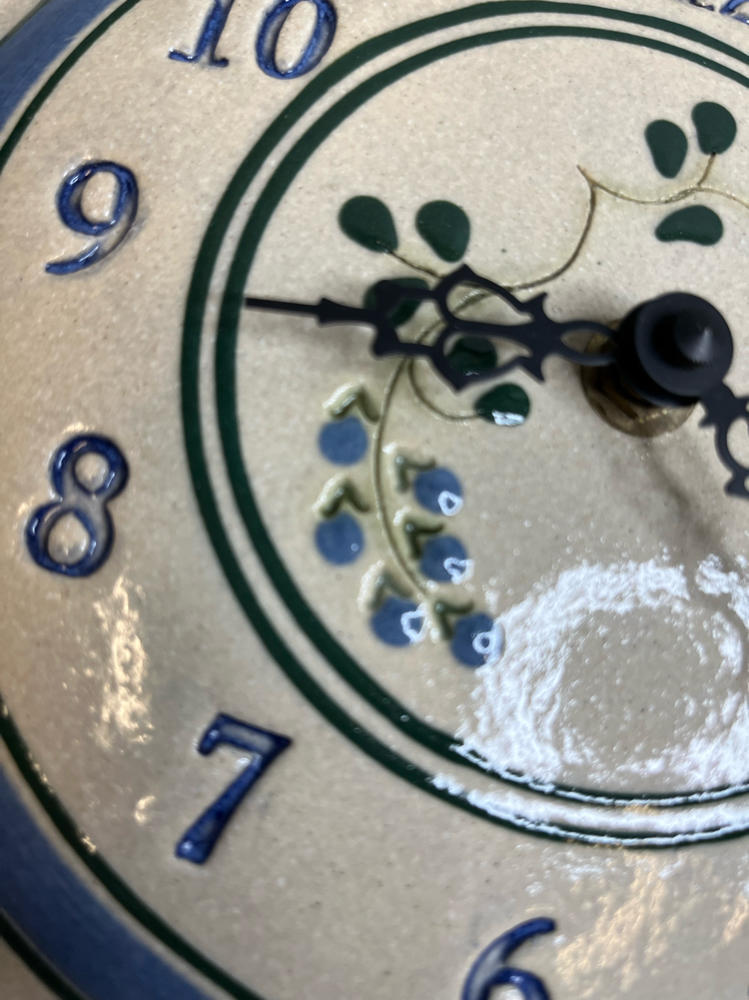 Mountain Meadows Wall Clock Vintage Studio Pottery Maker’s Mark Stamped Vermont