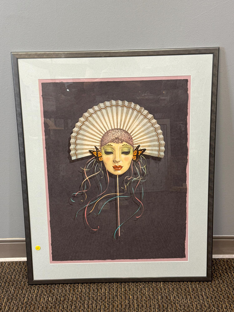 Mark Van Epps "Mask with Fan" Lithograph Artist Proof - Signed & Numbered 72/150