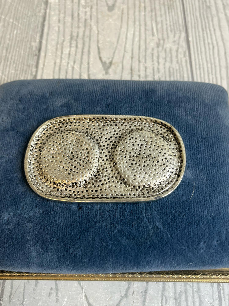 CBK Baby's First Tooth & First Curl Pewter Lidded Trinket Boxes on Tray Fairies