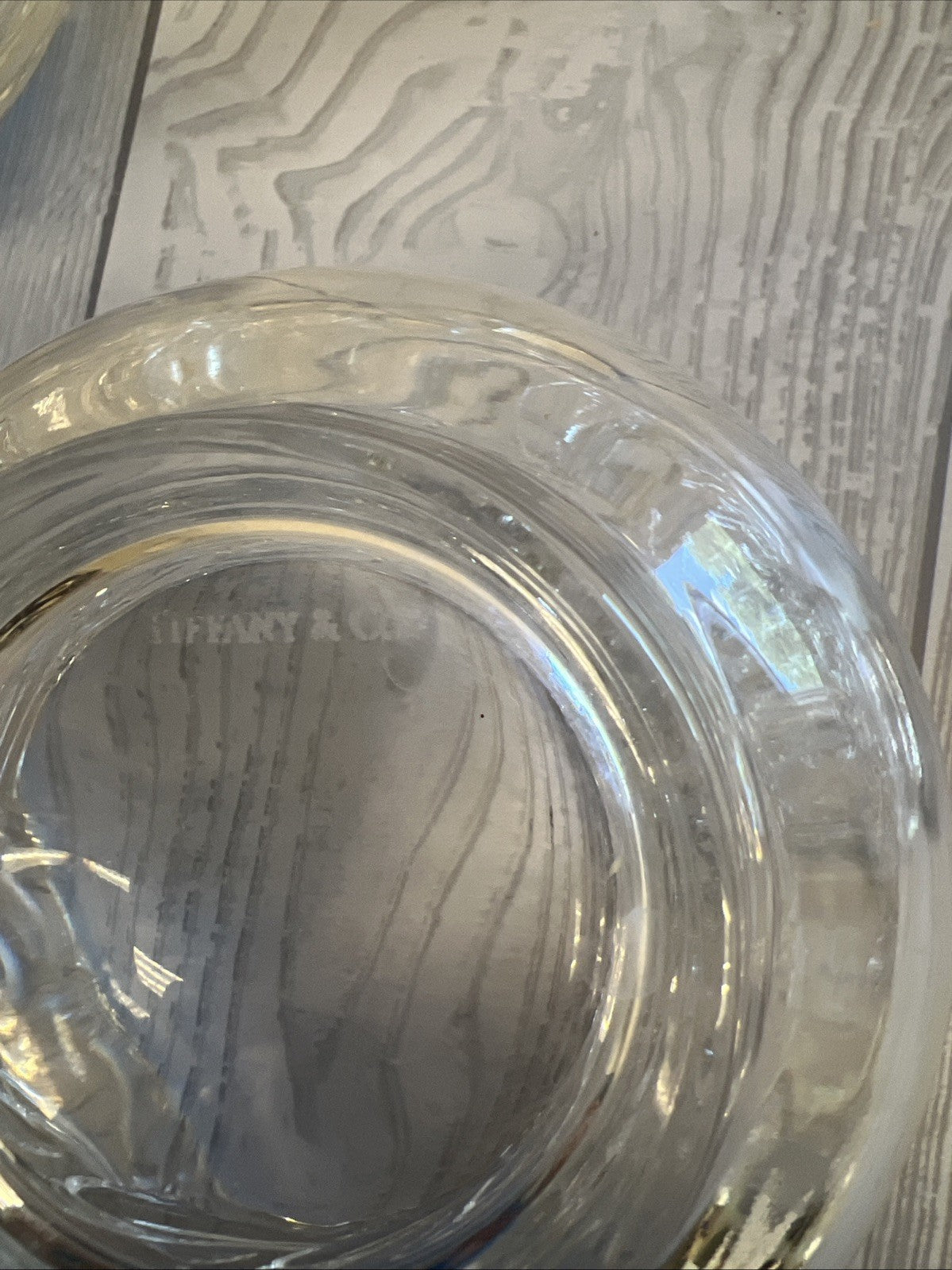 Tiffany & Co. Crystal Bowls Dolphin Ocean Waves Set of 1 8" and 6 5"