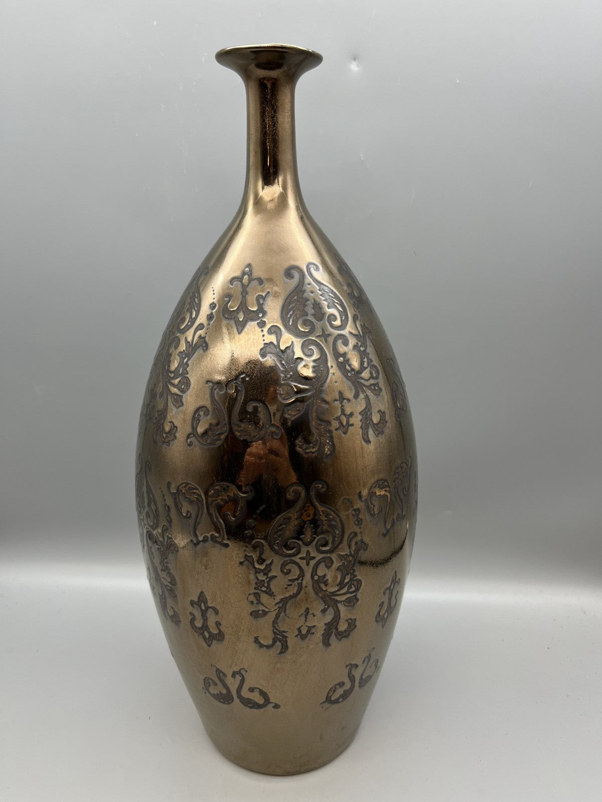 Japanese Meiji Period Bronze Colored Vase Replica 19th Century Style Home Decor