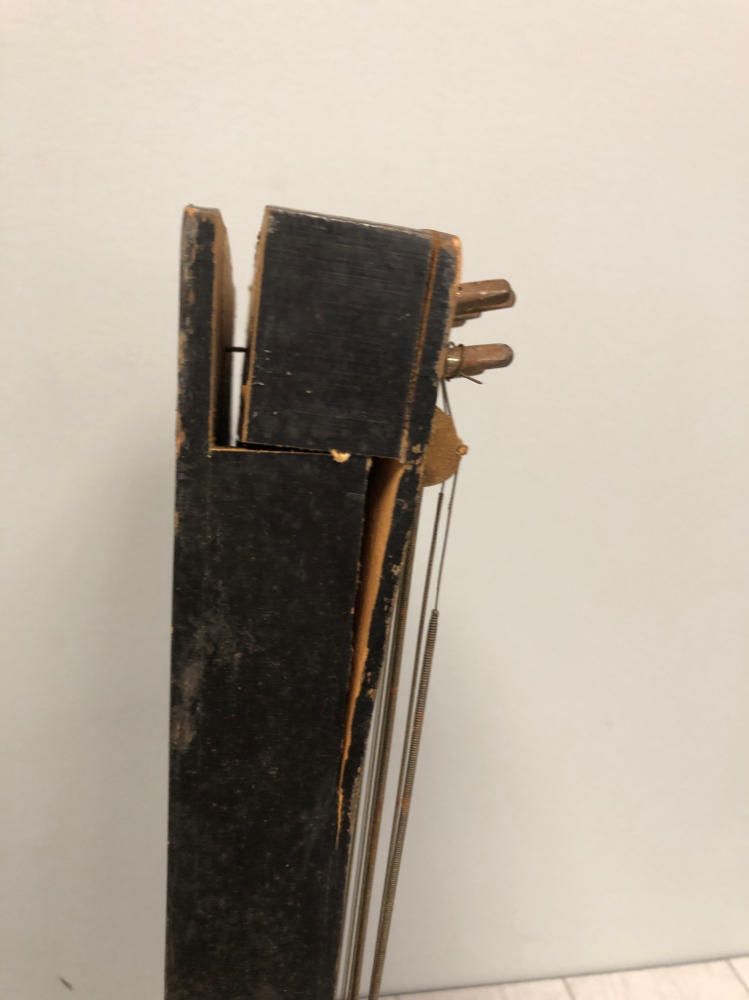 OLD VINTAGE WOOD-WOODEN LAP HARP MUSIC LAP INSTRUMENT - Bird Engraving