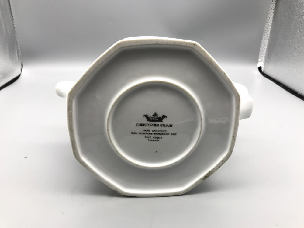 Teapot & Lid in Gracious Pattern Purple Floral Pattern by Christopher Stuart