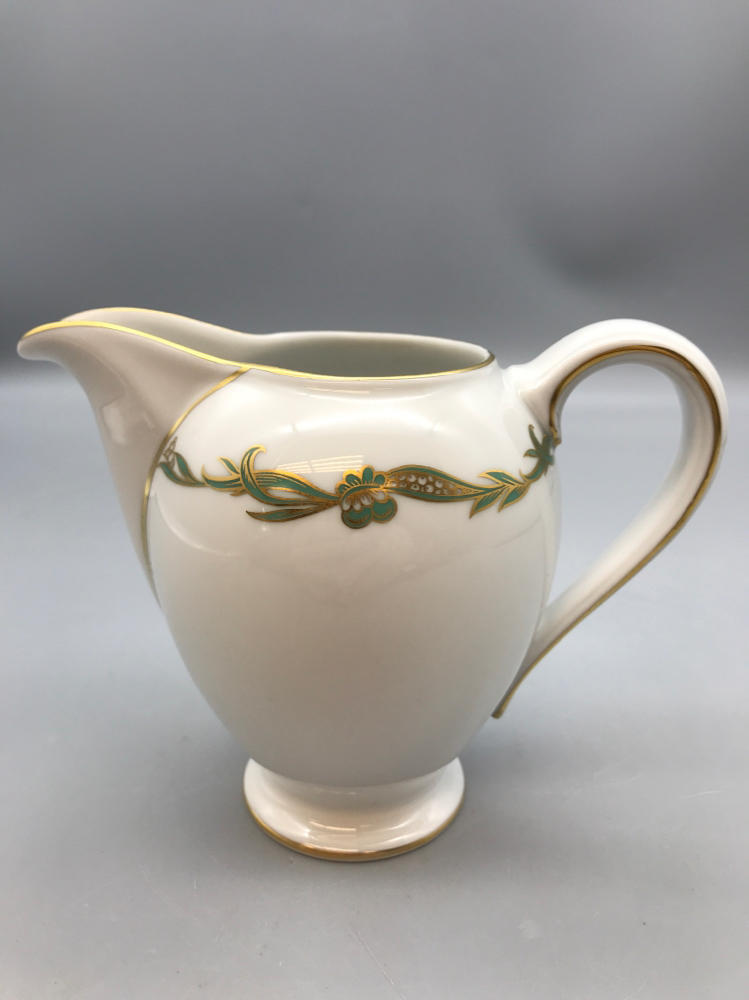 Rosenthal Continental Goldcrest Emerald Creamer - Bone China Made in Germany