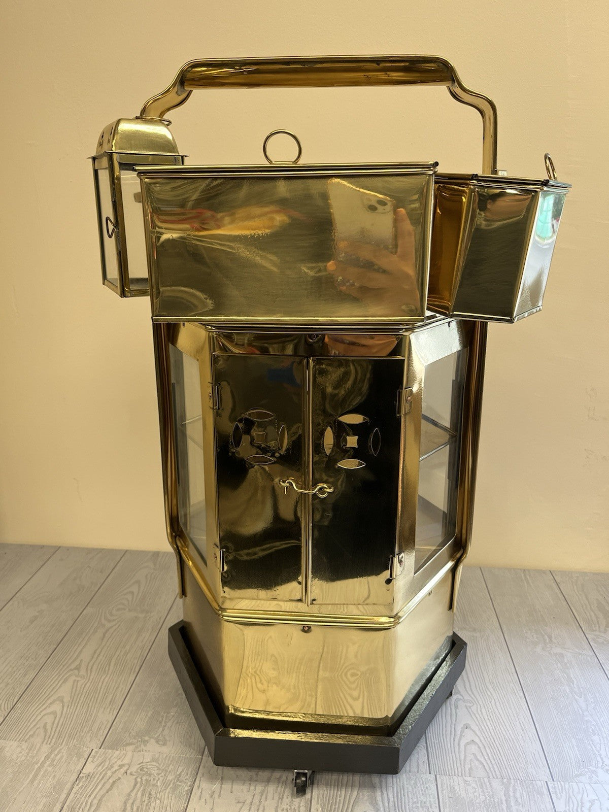 Vintage Asian Brass Street Food Noodle Cart Tiffin Box wt 5 Original Accessories