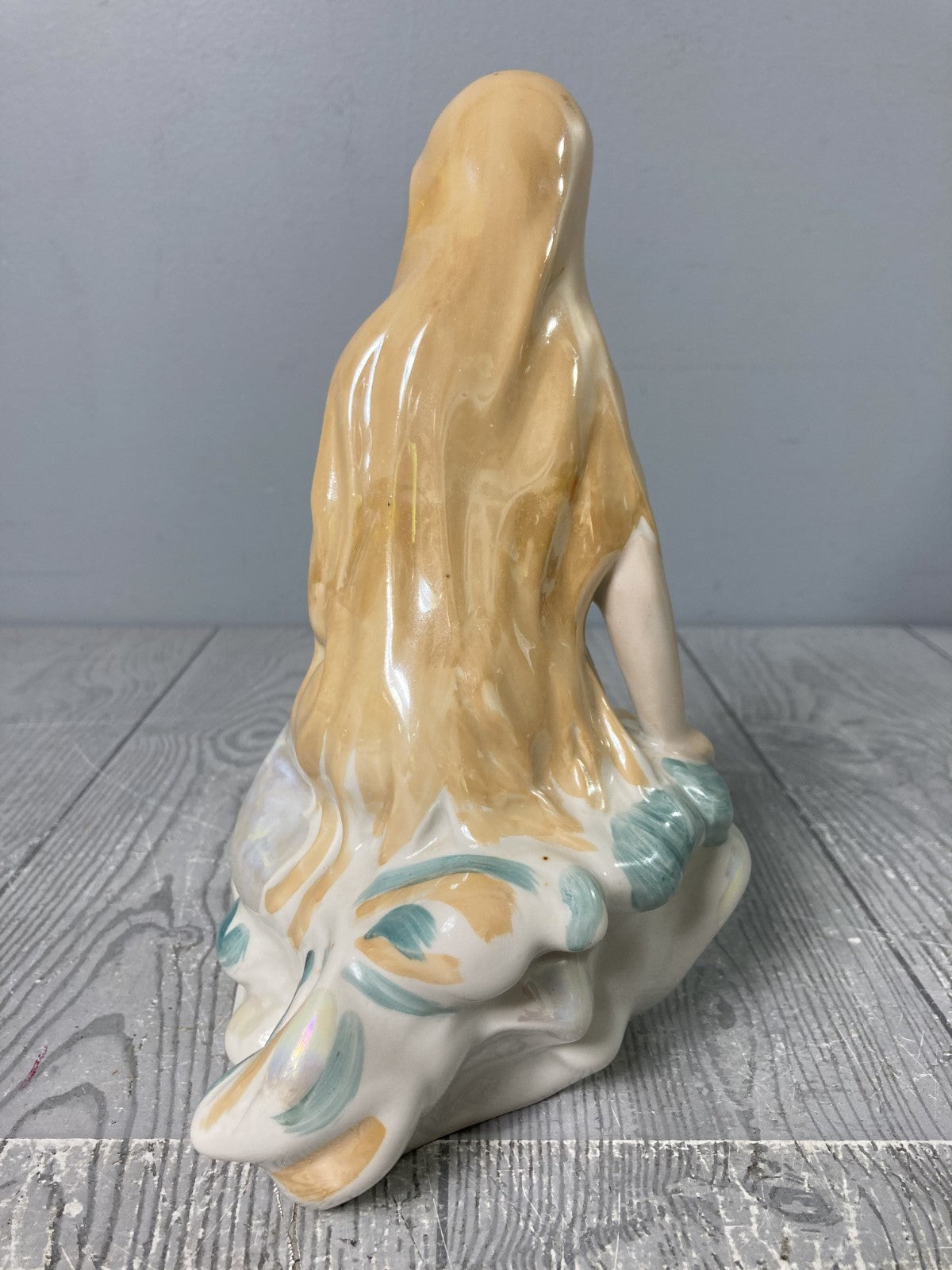 Vintage 70-80s Soviet Porcelain Figurine Mermaid With Pastel Tail Kyiv Kiev