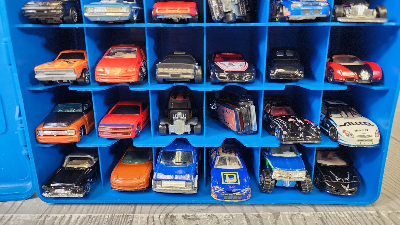 Mattel Hot Wheels Blue 48 Car Carrying Case  Filled with 48 Cars! 2000s (Box 1)