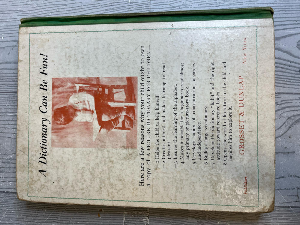 Vintage "A Picture Dictionary for Children" 480 Pages Simple Words with Pictures