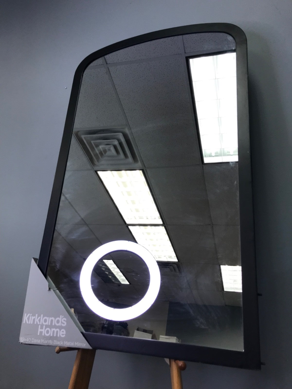 Kirkland's Home Black Metal Curved Dana Mantle Mirror
