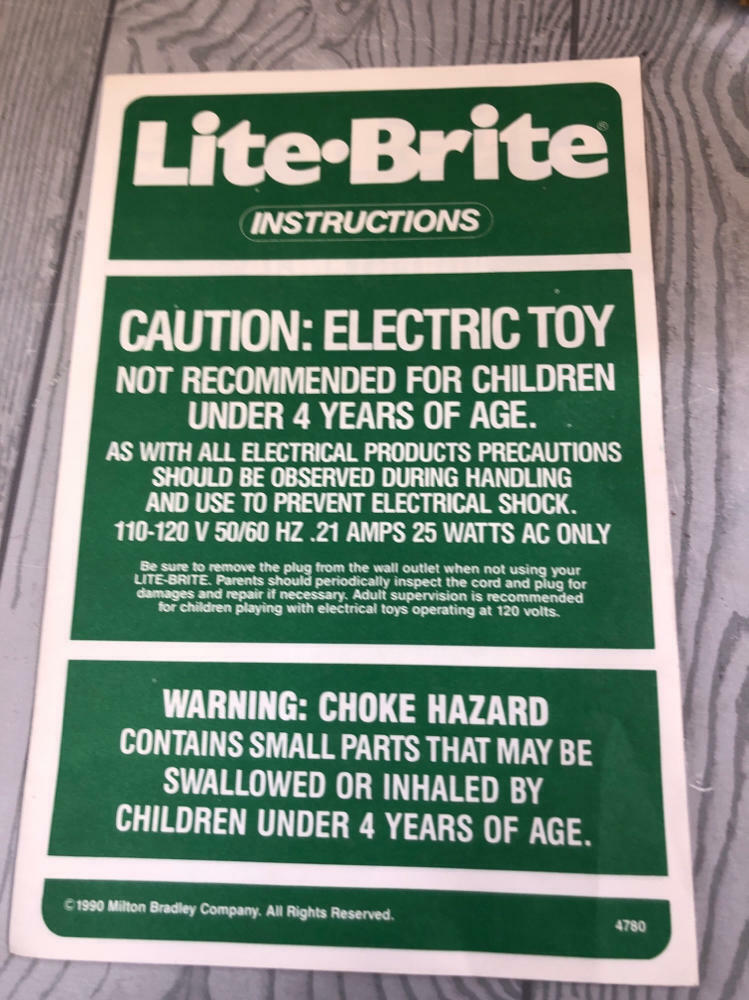 Milton Bradley Lite Brite in Original Box Includes Lighted Box & Pegs Untested