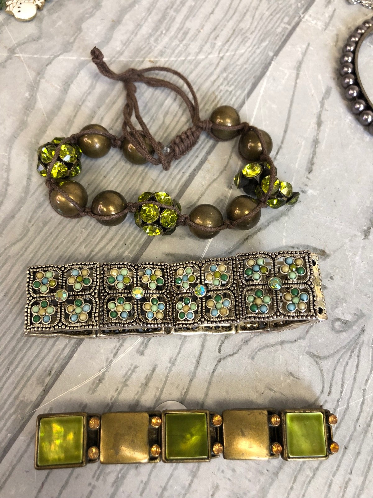 1.6 Pound Lot of Bracelets and Bangles- Costume Jewelry for Wearing or Crafting