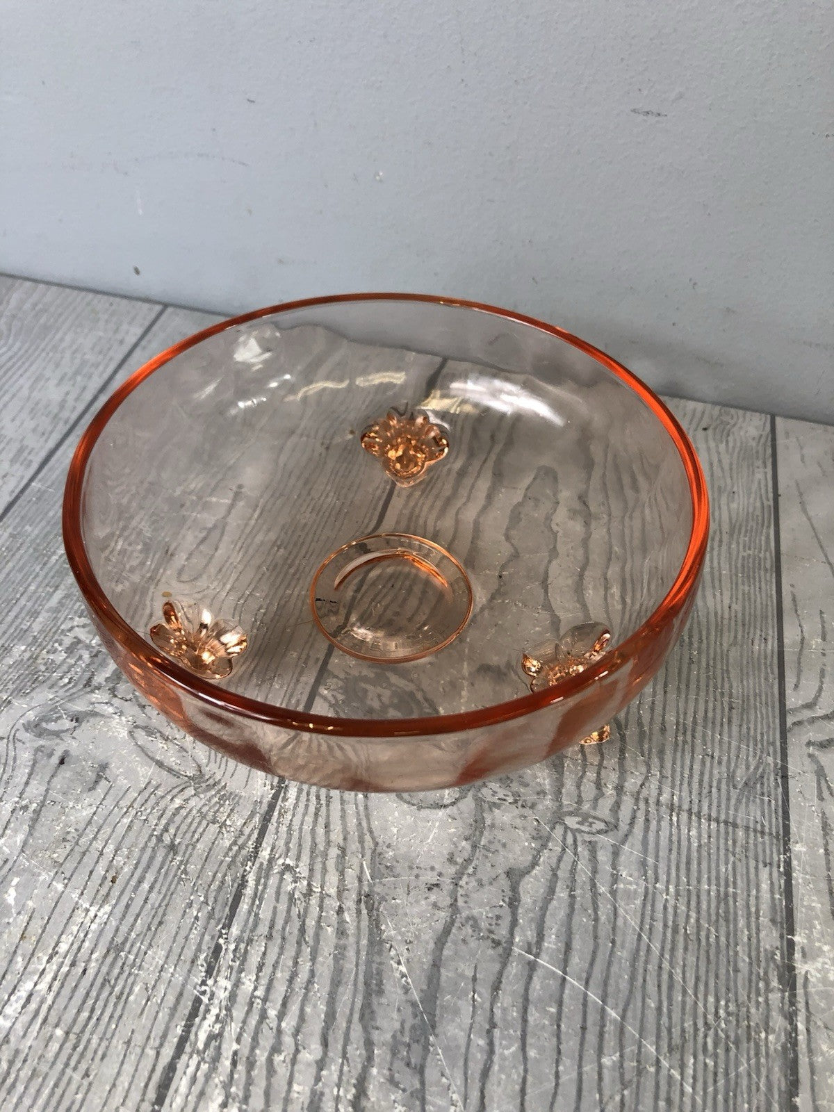 Light Pink Decorative Trinket Bowl for Home Decor - Floral Designs - W/ Lid
