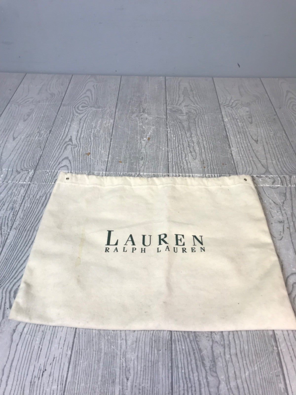 Beige Ralph Lauren Drawstring Dust Bag - 14.5" x 11"