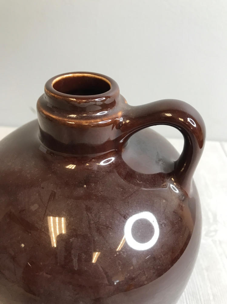 Vintage Little Brown Jug Music Box Plays When Lifted Ceramic Hillbilly Sears