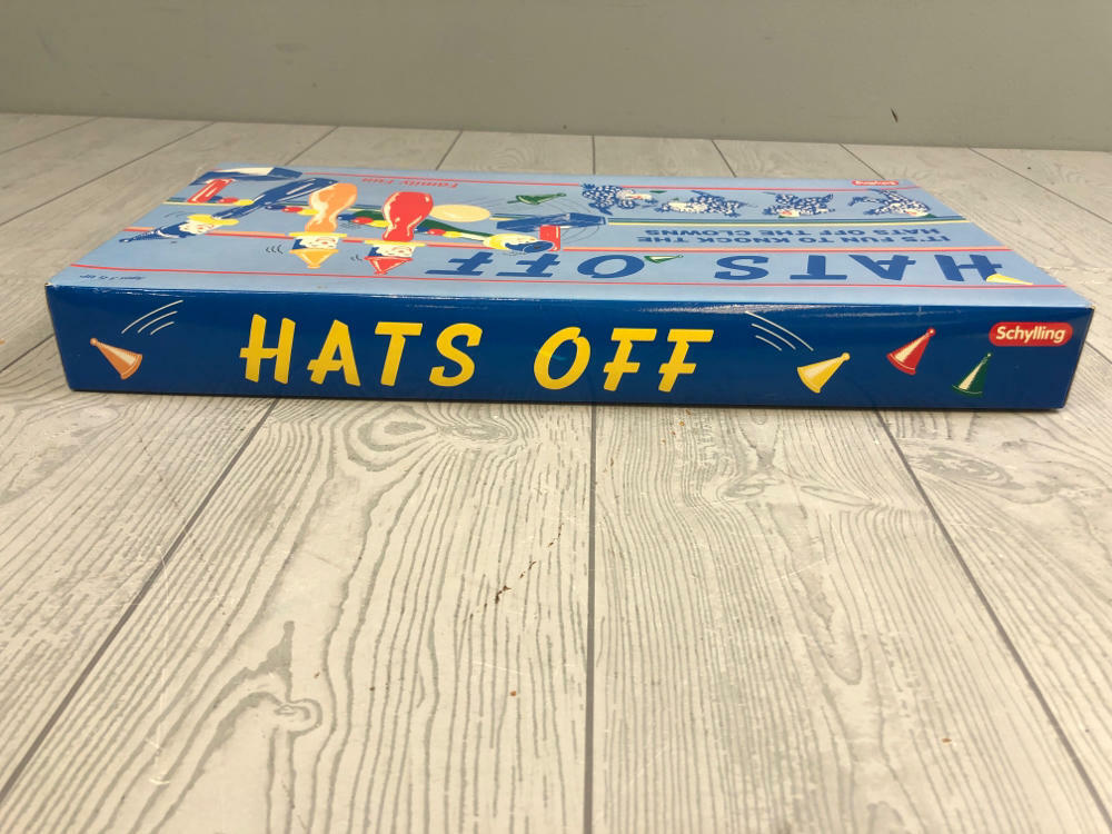 Vintage "Hats Off" Wooden Clown Pins Bowling Board Game Schylling Original Box