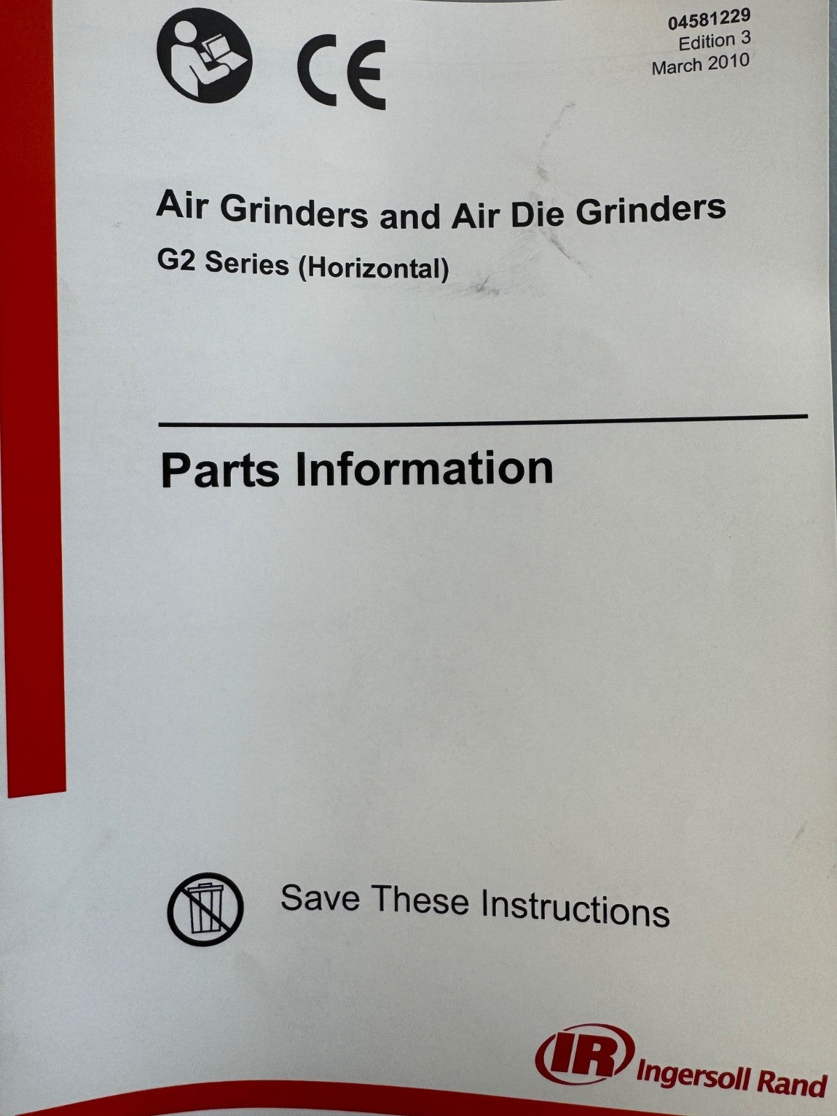 Unused Ingersoll Rand G2X180RH63 G2 Series 9" Horizontal Grinder- 18,000 rpm