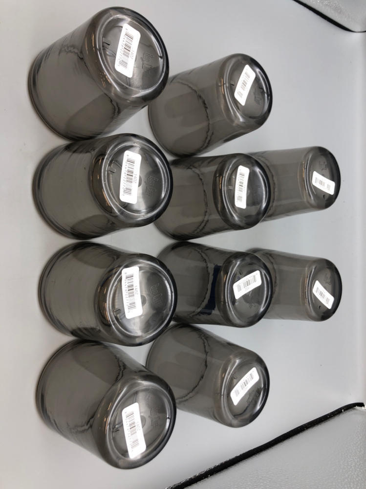 Set of 10 Bon Chef Plastic Cups 14 Oz. 3-1/2" Dia. X 4-1/4"H Smoke Gray Black
