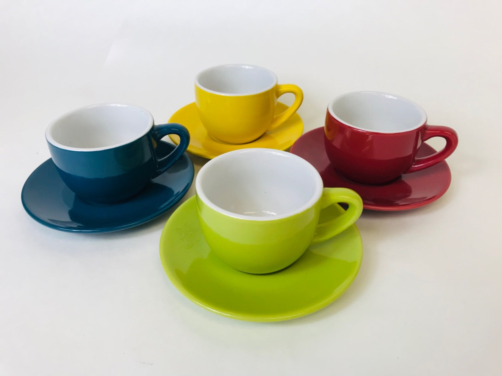 Set of 4 BIA brand Cappuccino/ Espresso cups with Matching Saucers
