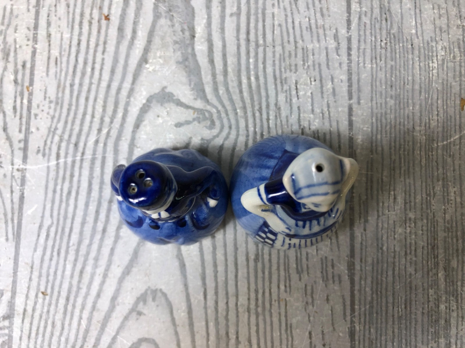 Vintage Delf Holland Ceramic Man and Woman Hand painted Salt and Pepper Shaker