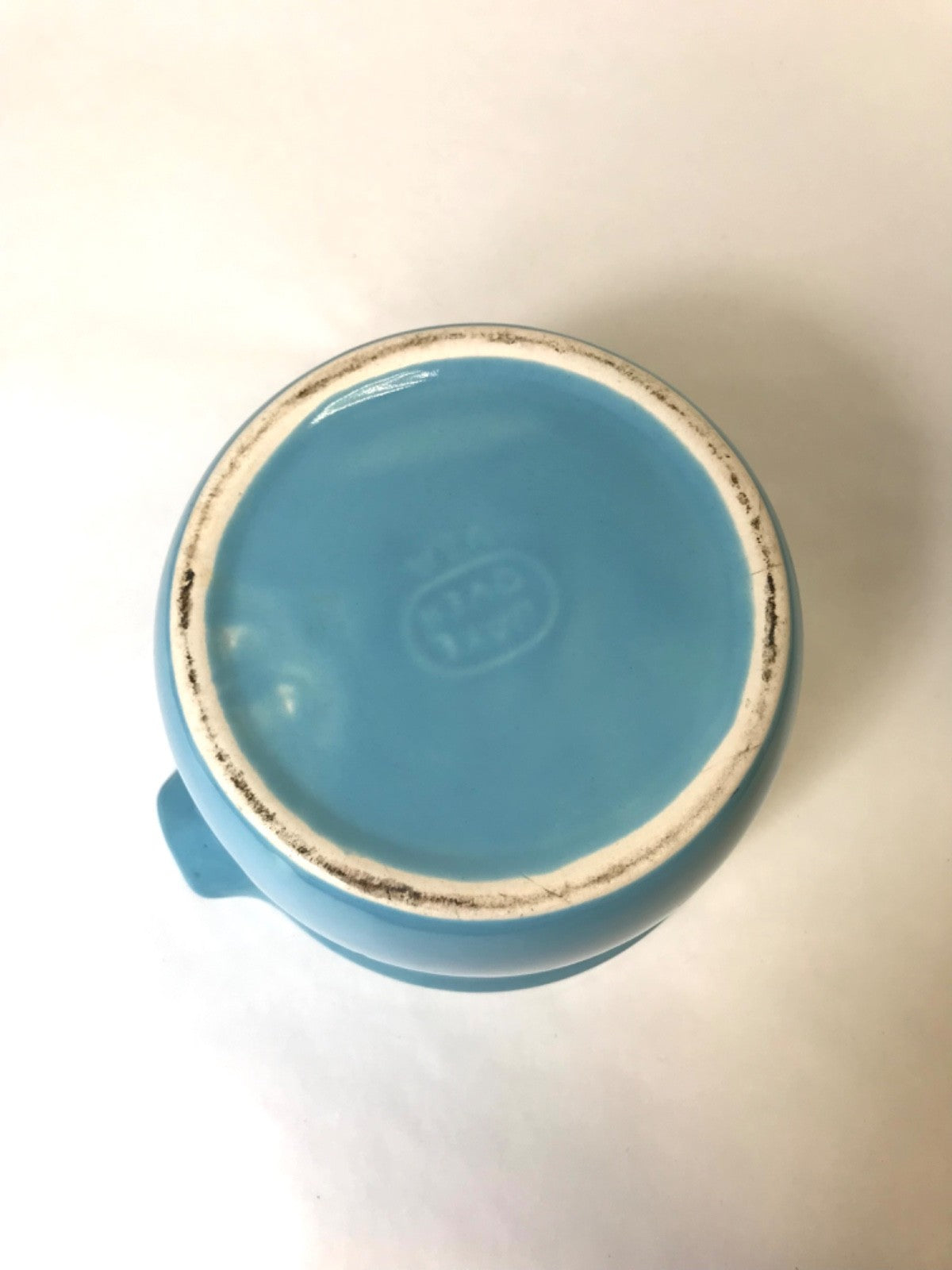 Cronin Pottery Blue Dutch Oven Bean Pot Featuring Blue Tulip Pattern with Lid