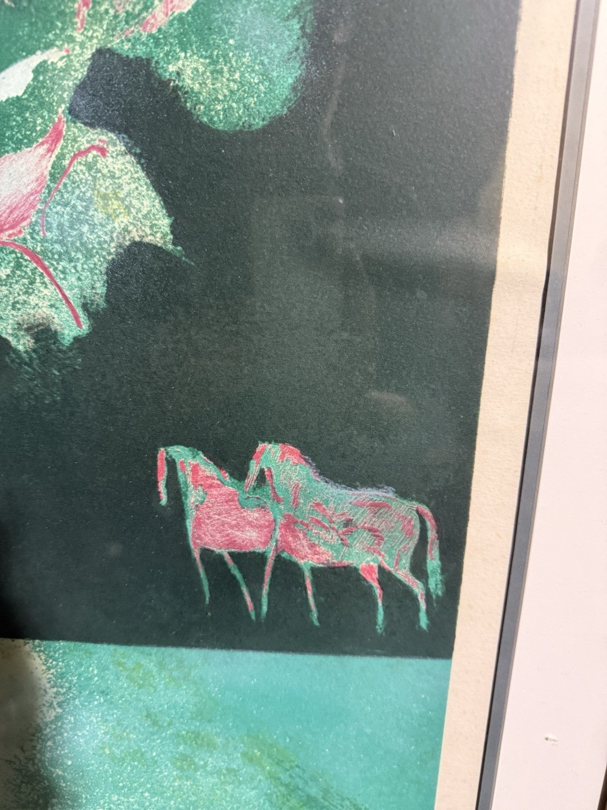 Lithograph in the Style of Paul Guiramand French Flowers, Violin, and Horses