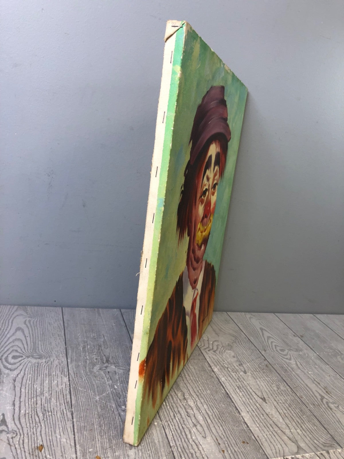 "THE CLOWN " Print Replica by T. Evans - Not Framed - Painting on Canvas