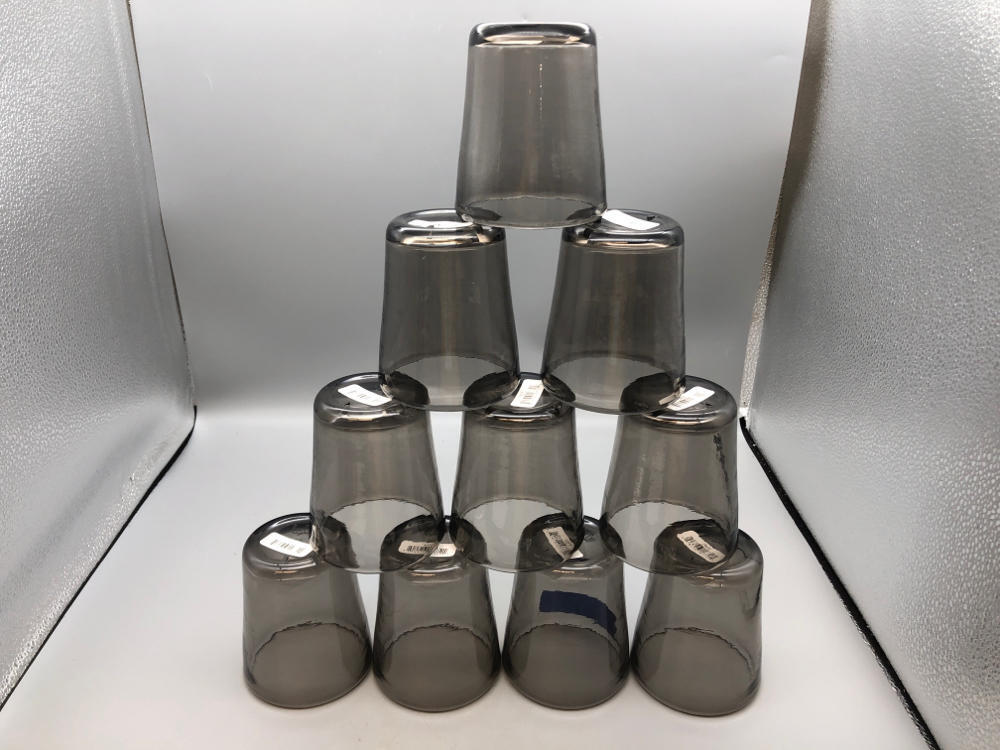 Set of 10 Bon Chef Plastic Cups 14 Oz. 3-1/2" Dia. X 4-1/4"H Smoke Gray Black