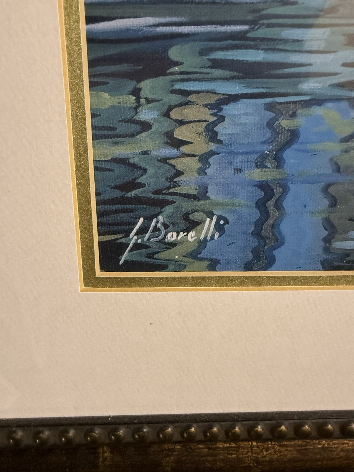 Framed Art Pathway to the Shops Italian Artist Guido Borelli Hand Signed Lithogr