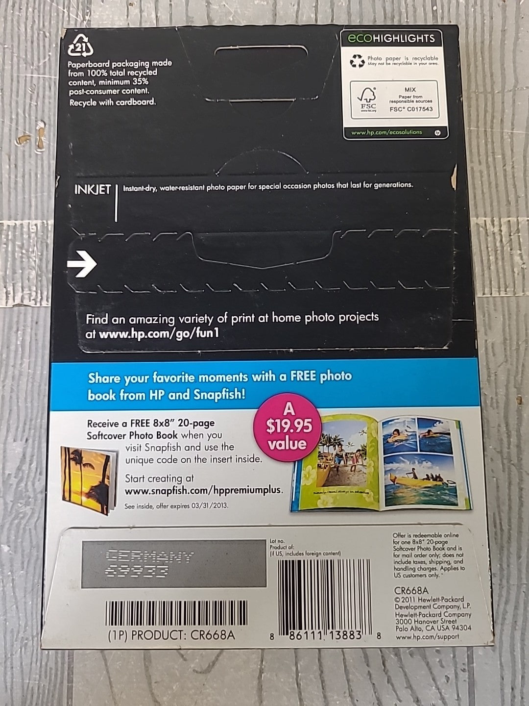 4" x 6" HP Premium Plus Photo Paper - Glossy - 400 Sheets for Inkjet Printers