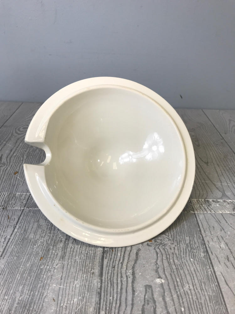 Antique Boch La Louviere Soup Tureen Dish w Ladle Art Nouveau Art Deco White