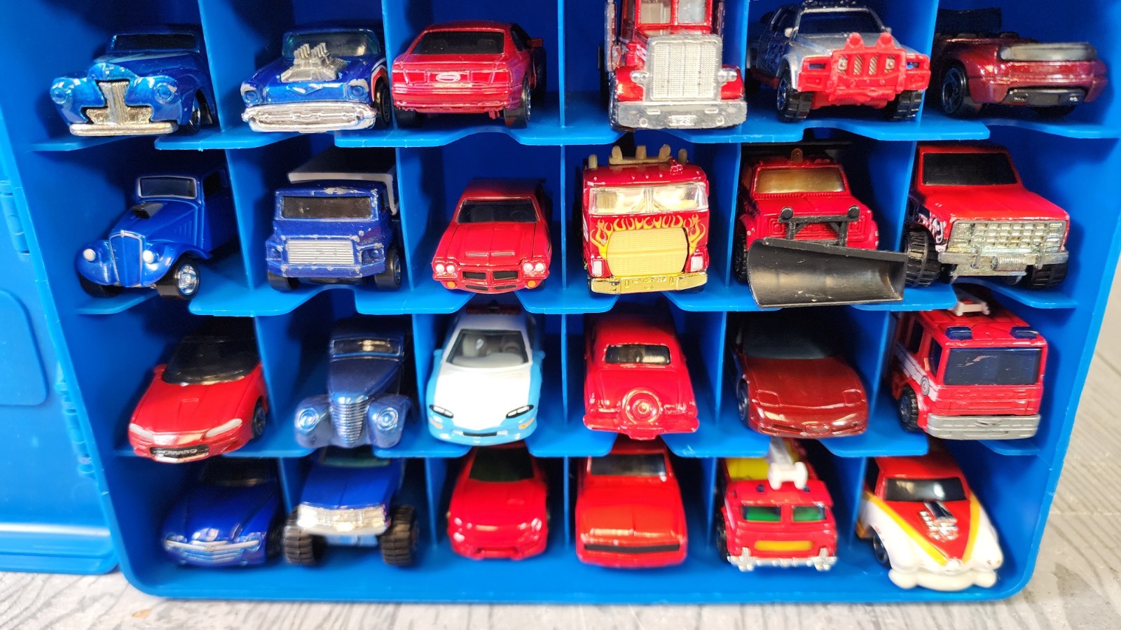 Mattel Hot Wheels Blue 48 Car Carrying Case Filled with 49 Cars! 2000s (Box 3)