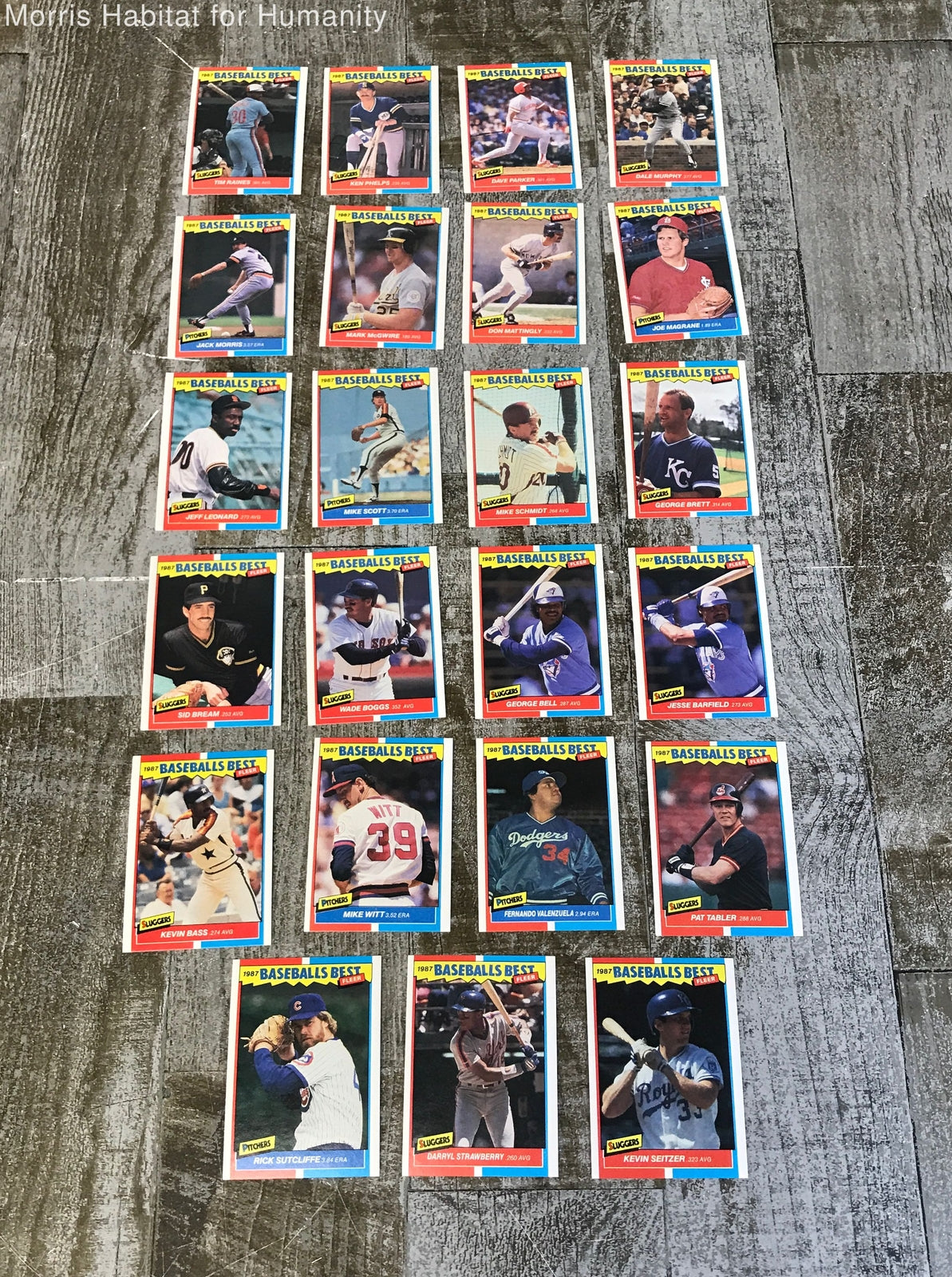 Fleer Baseball's Best 1987 MLB Sluggers Vs. Pitchers Stickers & Trading Cards