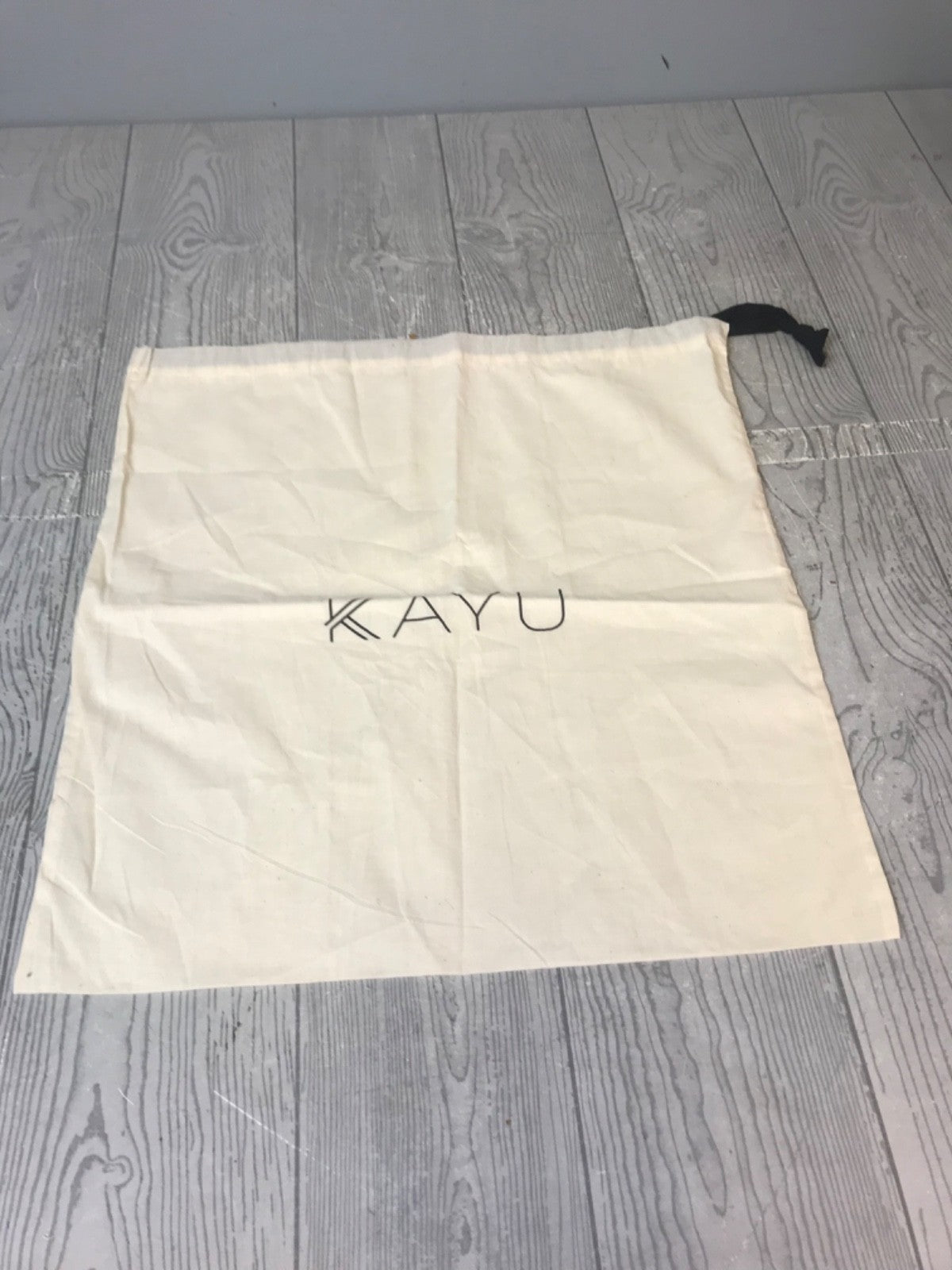 KAYU White and Black Drawstring Dust Bag for Handbag Storage -  17.5" x 16"
