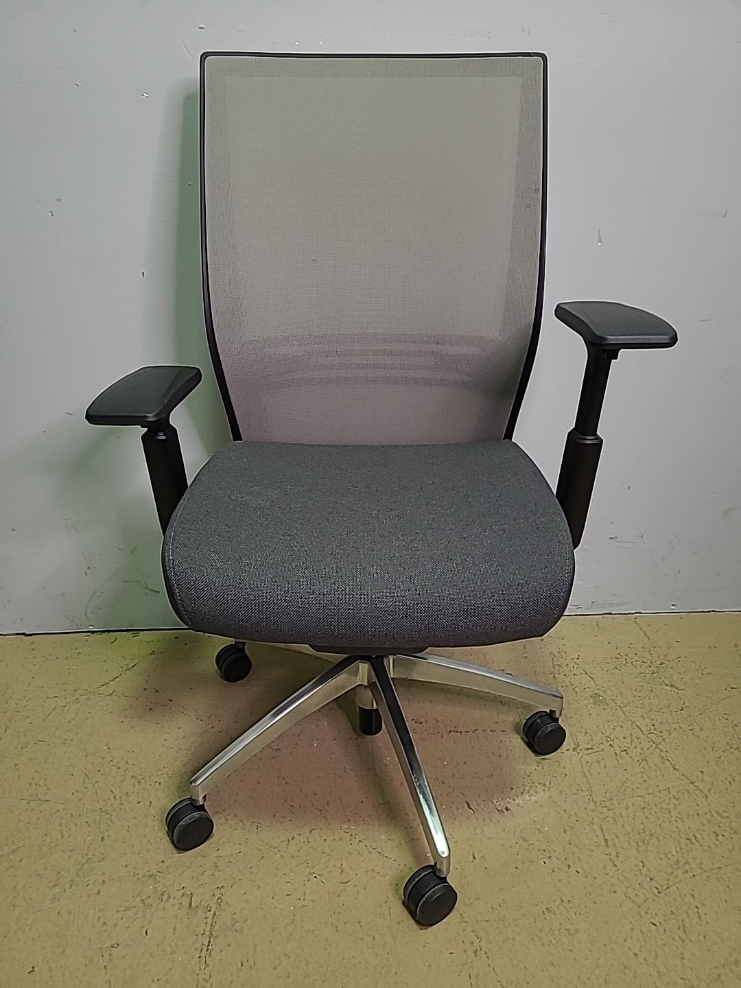 Light and Dark Grey Steelcase Amplify Mesh High Back Task Rolling Office Chair